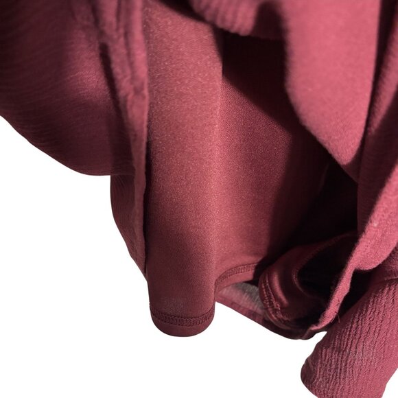 Maroon Love Fire Boho Romper With Embroidered Floral Design & Bell Sleeves - Picture 10 of 12